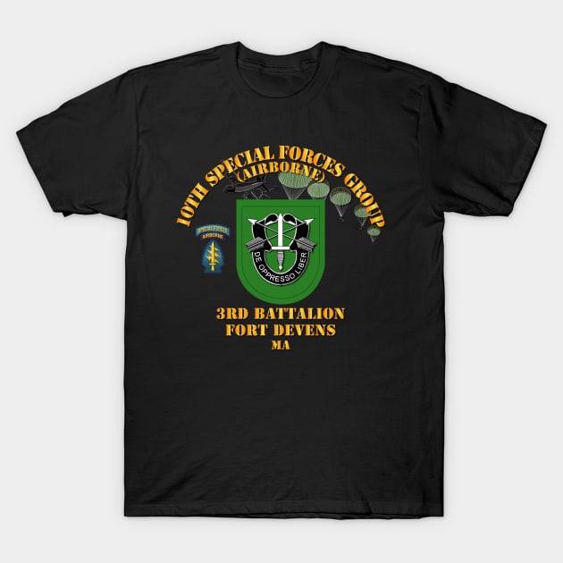 3rd Bn 10th SFG - Ft Devens MA T-Shirt by twix123844